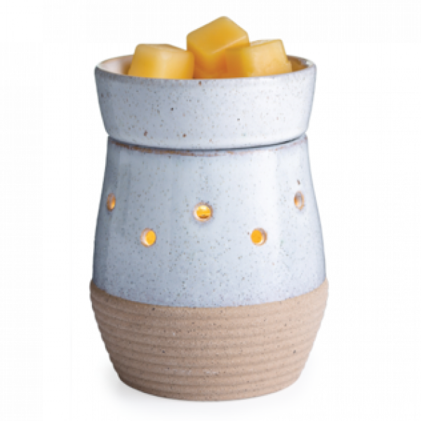 Candle Warmers elektrische Duftlampe - RUSTIC WHITE  creme/braun Keramik